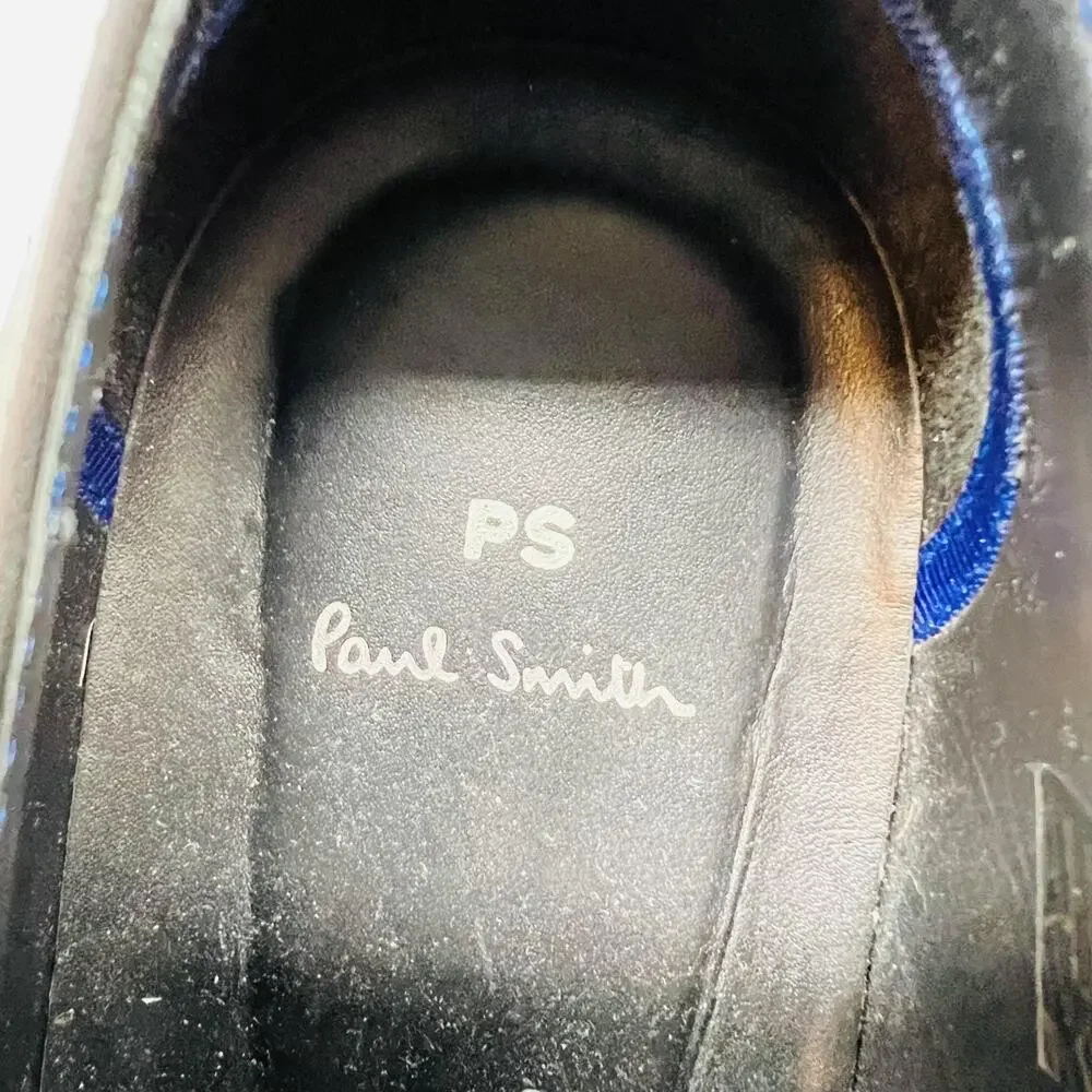 Paul Smith Shoes Mens 9 Black Leather Derby Oxford Dress Almond Toe Classic